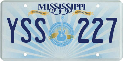 MS license plate YSS227