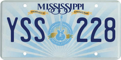 MS license plate YSS228