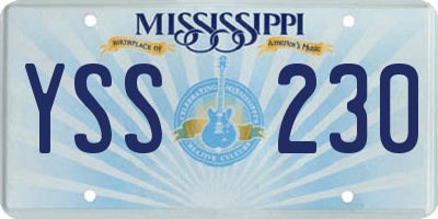 MS license plate YSS230