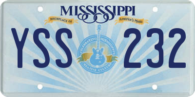MS license plate YSS232