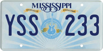 MS license plate YSS233