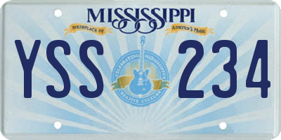 MS license plate YSS234