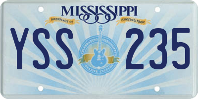 MS license plate YSS235