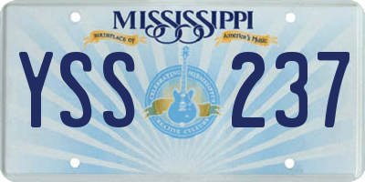 MS license plate YSS237