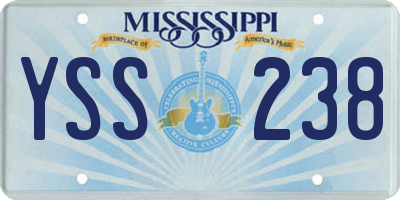 MS license plate YSS238