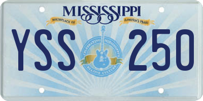MS license plate YSS250