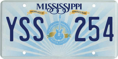 MS license plate YSS254