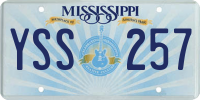 MS license plate YSS257