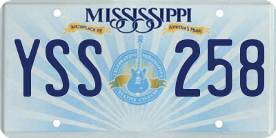 MS license plate YSS258
