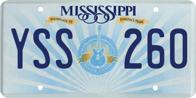 MS license plate YSS260