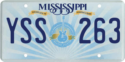 MS license plate YSS263