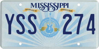 MS license plate YSS274