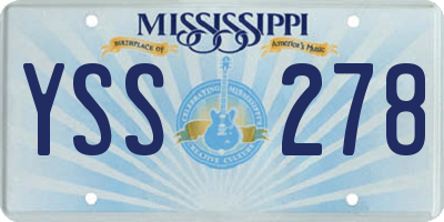 MS license plate YSS278
