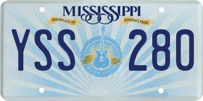 MS license plate YSS280