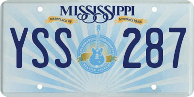 MS license plate YSS287