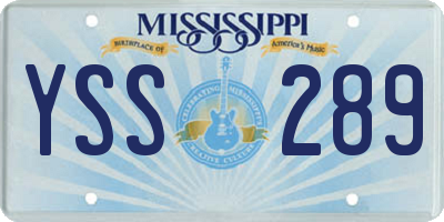 MS license plate YSS289