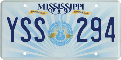 MS license plate YSS294