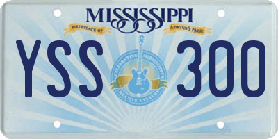 MS license plate YSS300