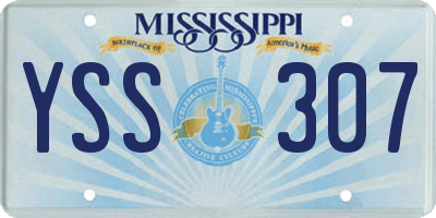 MS license plate YSS307