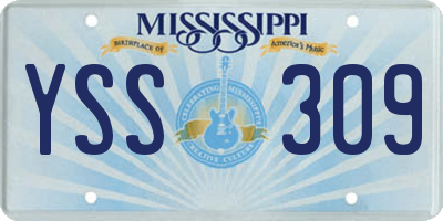 MS license plate YSS309
