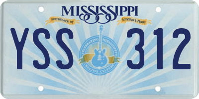 MS license plate YSS312