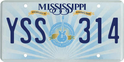 MS license plate YSS314