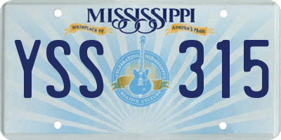 MS license plate YSS315
