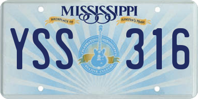 MS license plate YSS316