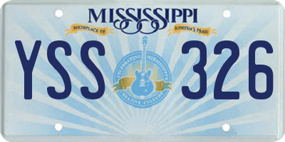 MS license plate YSS326