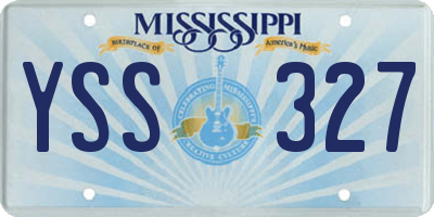 MS license plate YSS327