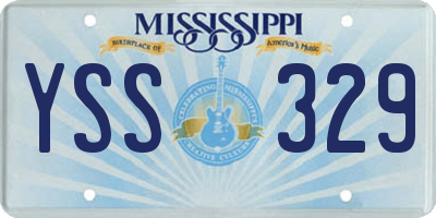 MS license plate YSS329