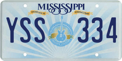MS license plate YSS334