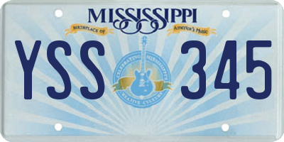 MS license plate YSS345