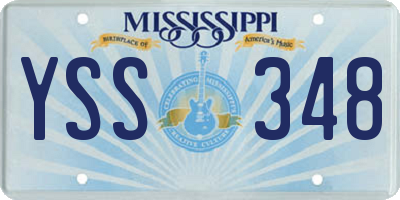 MS license plate YSS348