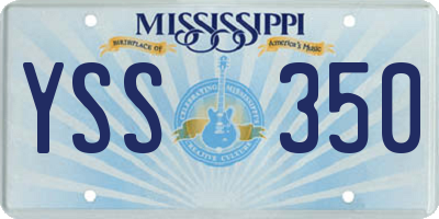 MS license plate YSS350