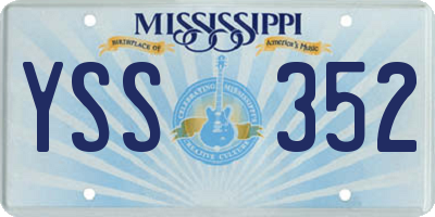MS license plate YSS352