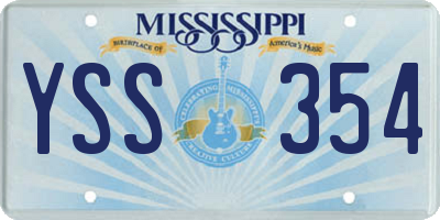 MS license plate YSS354