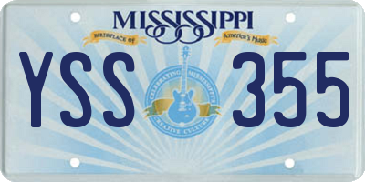 MS license plate YSS355