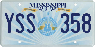 MS license plate YSS358