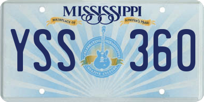 MS license plate YSS360