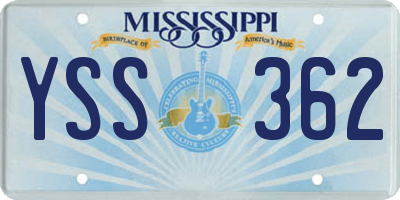 MS license plate YSS362