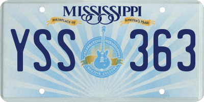 MS license plate YSS363