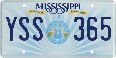 MS license plate YSS365