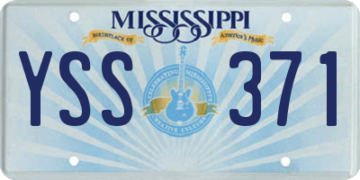 MS license plate YSS371