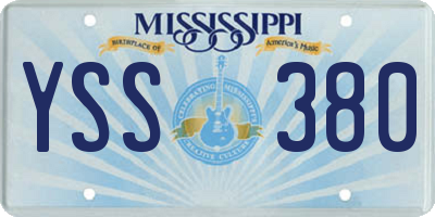 MS license plate YSS380