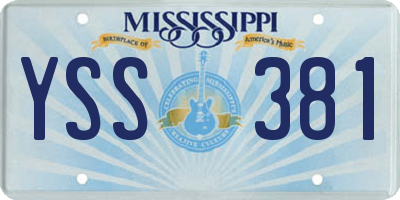 MS license plate YSS381