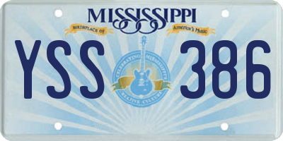 MS license plate YSS386