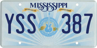 MS license plate YSS387