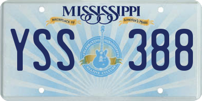 MS license plate YSS388