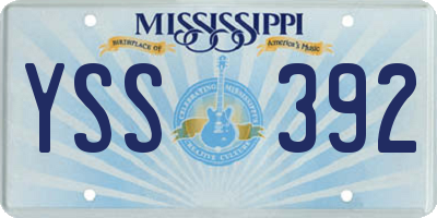 MS license plate YSS392